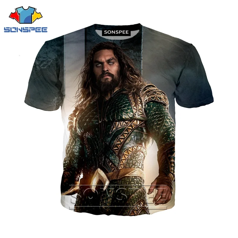 Аниме 3d печать игра футболка Aquaman фильмы верхняя одежда логотип для мужчин и женщин модная футболка Harajuku Детские рубашки homme футболка A201 - Цвет: 21