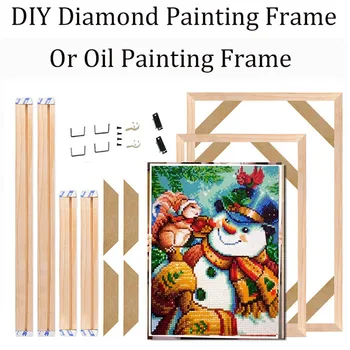 

2021 Christmas DIY Wood Frame For Diamond Painting DIY diamond mosaic Wall Frame diamond embroidery full Frame home decortion