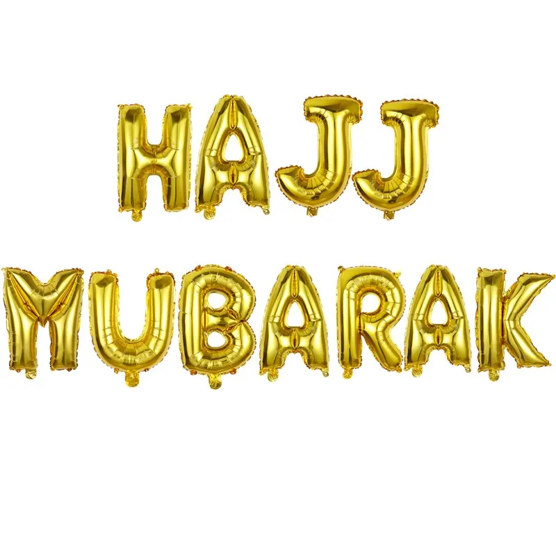 Hajj Mubarak воздушные шары с буквами Алфавит ИД Mubarak баннеры украшения для Рамадана Рамадан Карим Ид аль-Фитр шар hajj Mubarak