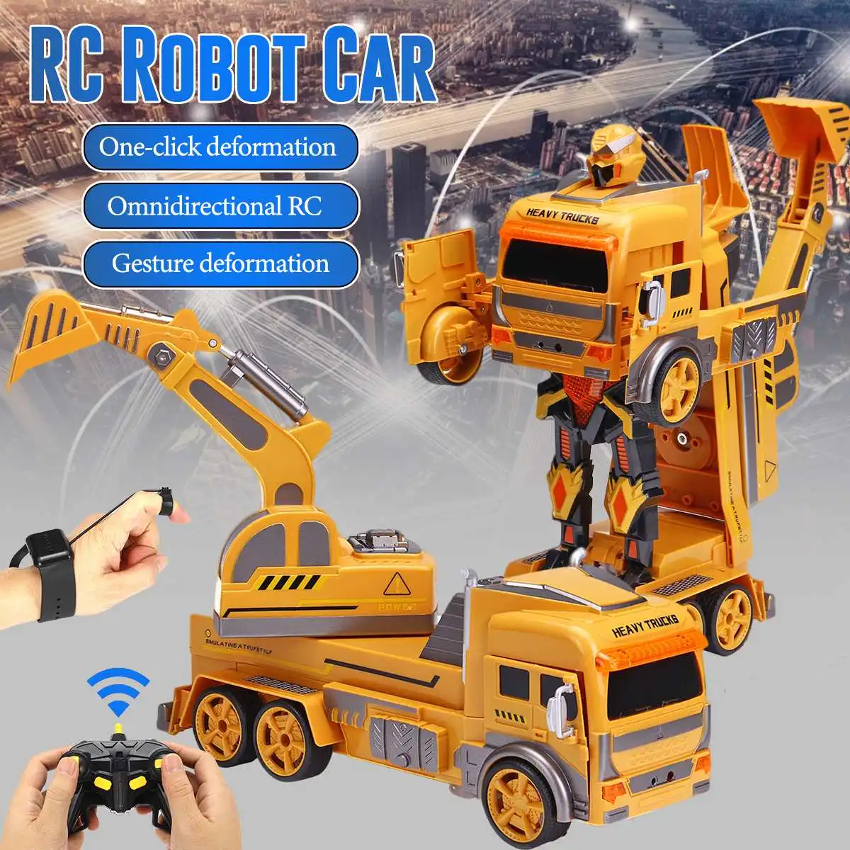 2 In 1 Remote Control Car Gesture Sensing RC Car Deformation Transform Robots RC Robot Cars Wireless Models Car Driving Toy Gift