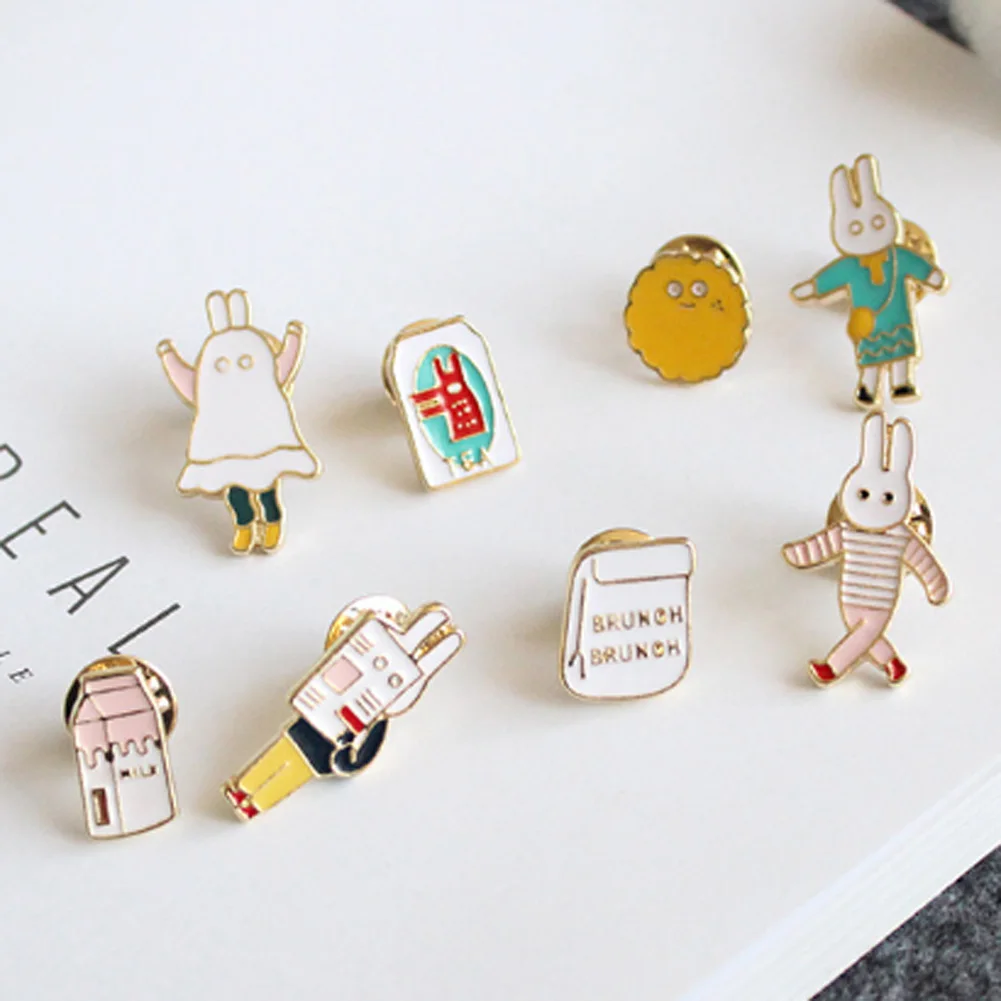 

2018 New Fashion Younger sister Original Simplicity soft Cute Rabbit Cartoon Cat Pin brooch badge coat of Arms