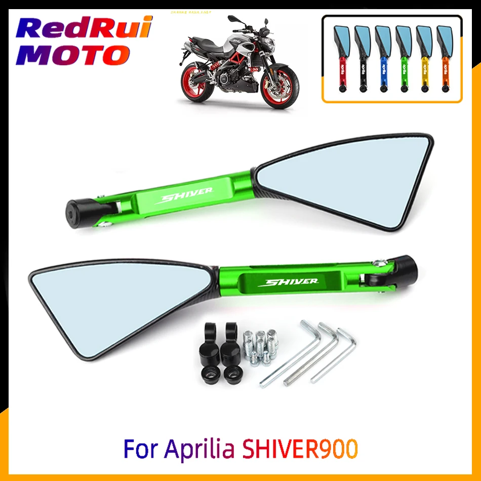 

Universal With Logo 6 Colors Motorcycle CNC Aluminum Rear View Mirrors Blue Anti-glare Mirror For Aprilia SHIVER900 SHIVER 900