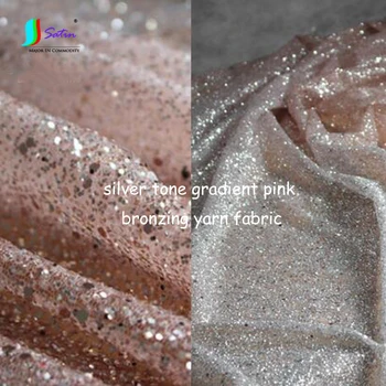 

New Silver Tone Gradient Pink Shining Bronzing Yarn Fabric Sprinkling Gold Small Sequin Fashion Design Background Fabrics A0481F
