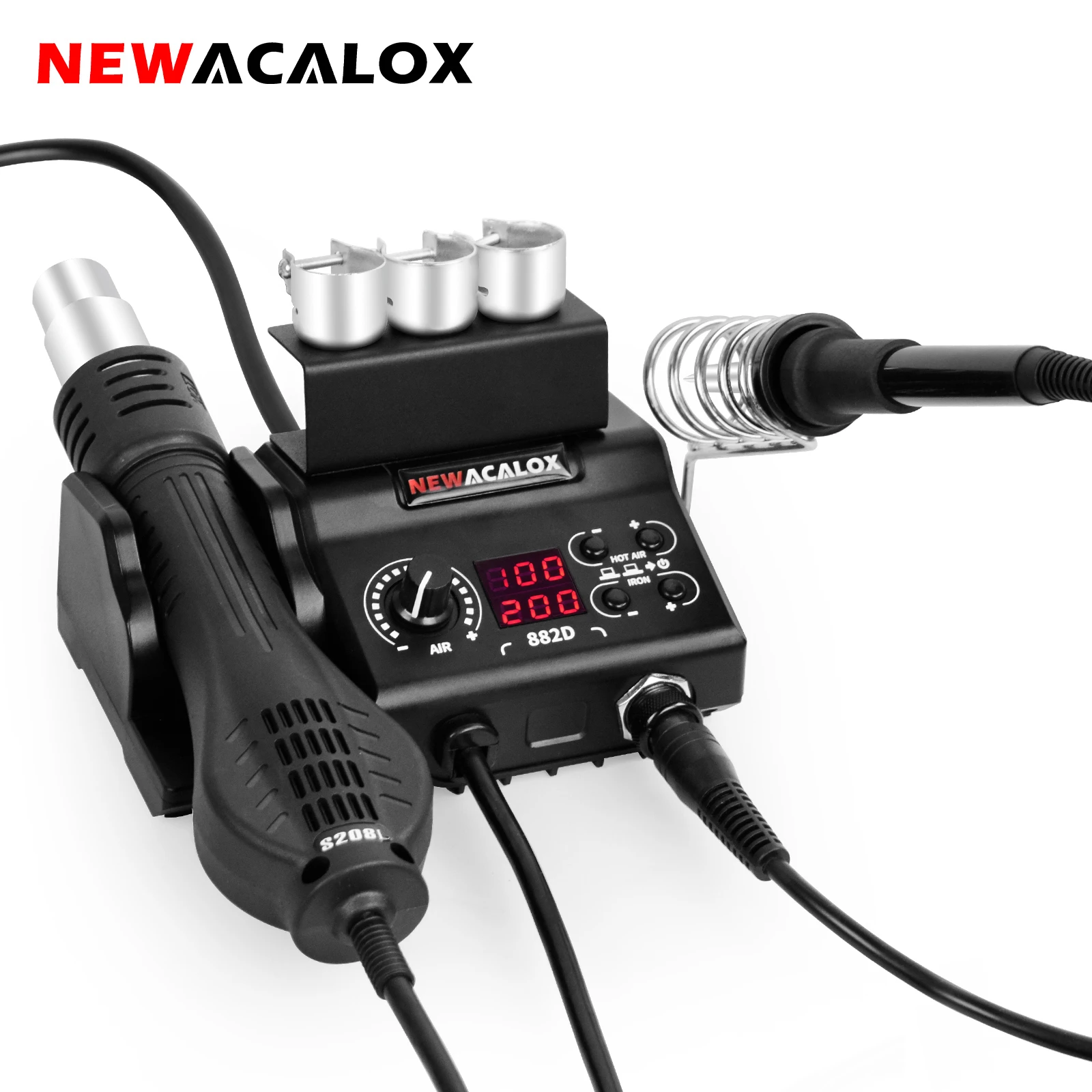 Newacalox 882d Hot Air Gun Soldering Iron 2in1 Soldering Station Smd