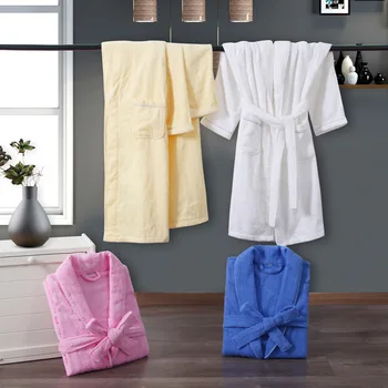 

Hotel Cotton Hotel 100% Cotton Bathrobe Yukata Female Lengthened Thick Towel Towel Nightgown Beauty Salon Robes Nightwear