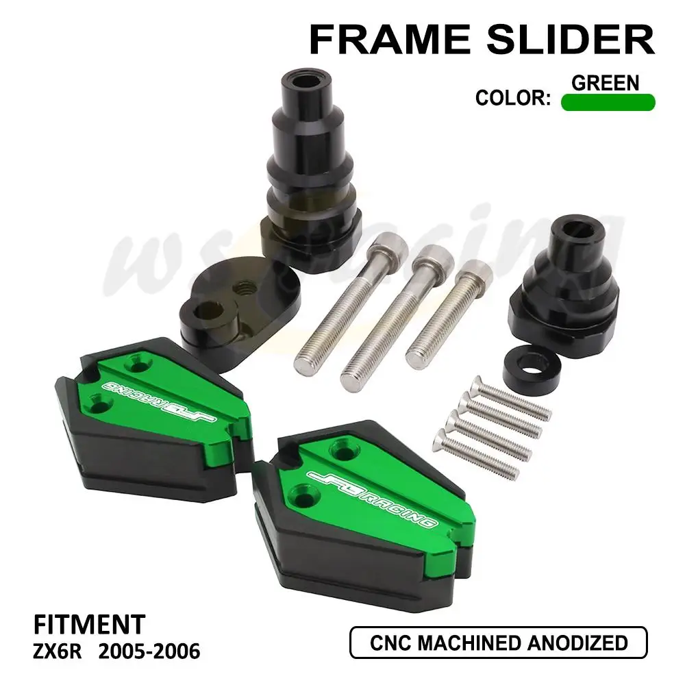 Мотоцикл CNC алюминиевая рама слайдер защита от ударов для KAWASAKI ZX6R zx6r 2005 2006 Спорт