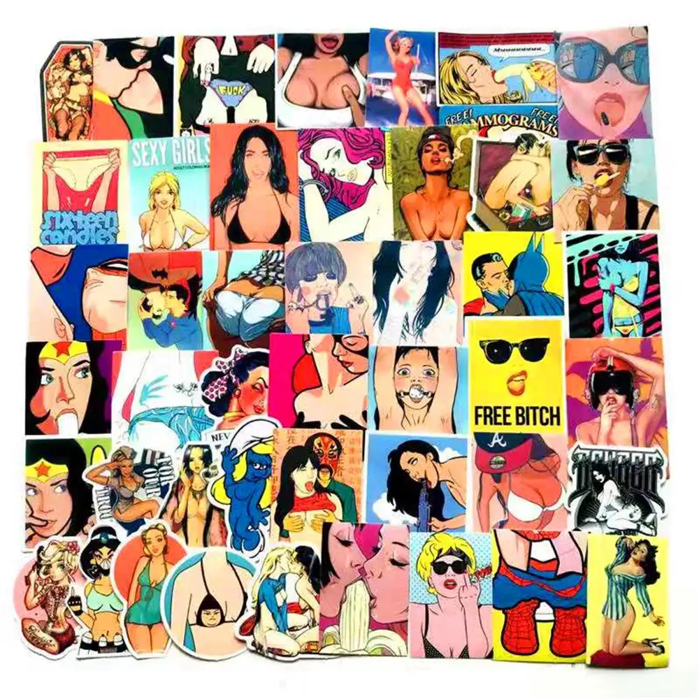 

50pcs Mixe Funny Sticker for Car Styling Bike Motorcycle Phone Laptop Travel Luggage Cool Cartoon Sticker Bomb JDM Decal 19style