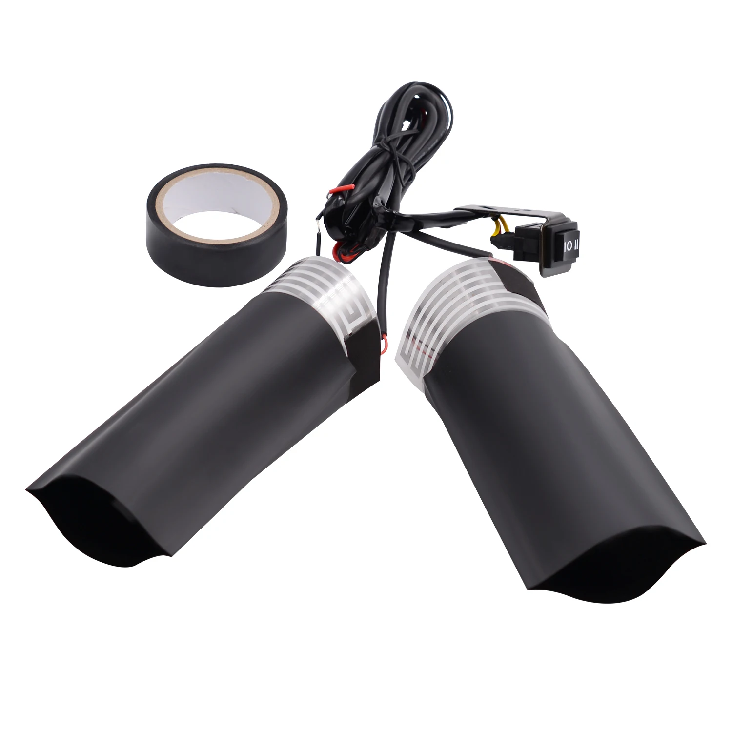 5pcs Motorcycle Black Electric Heated Grip Cover Inserts Handlebar Hand Warmer