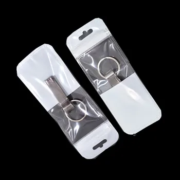 

200Pcs Clear/White Plastic Zip Lock Packaging Bag with Hang Hole Hard Disk Data Line Grocery Zipper Packing Pouch Self Seal Bags