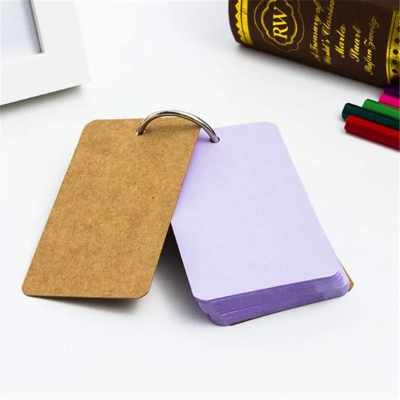 Purple Мини конфеты цвет свободные лист чистая крафт-бумага роллер портативный катушки Ноутбук 50 блокнот со страницами слово учебная карта портативный блокнот - Color: Purple