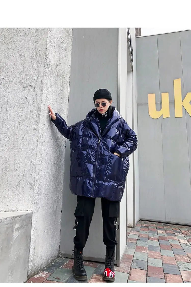 XITAO Tide брендовая уличная зимняя парка для женщин, плюс размер, парка с капюшоном, модная, свободная, толстая, теплая, на молнии, Топ для женщин, новинка, DMY1244