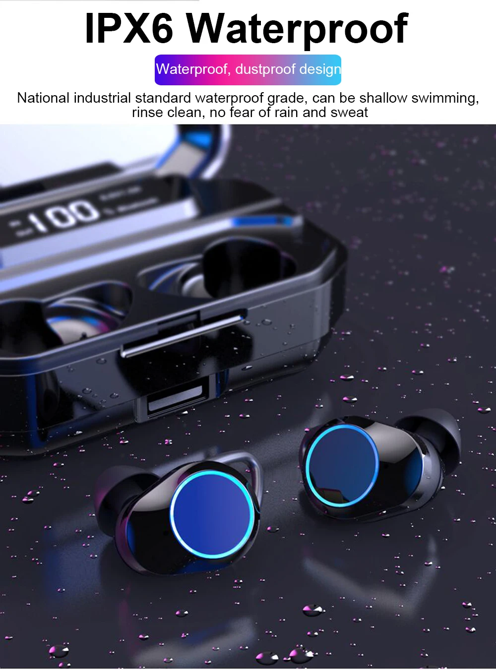 Bluetooth наушники G02 Беспроводная Гарнитура 3D стерео наушники зарядная коробка с двойным микрофоном Авто сопряжение спортивная водонепроницаемая гарнитура