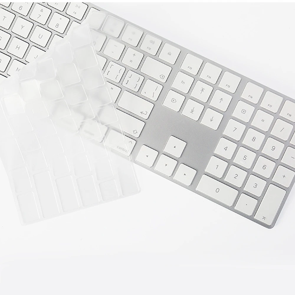 For 2021 iMac Wired Apple Keyboard A2449 A2450 A1243 A1843 MB110LL/B with Numeric Keypad Silicone keyboard Cover Protector Skin