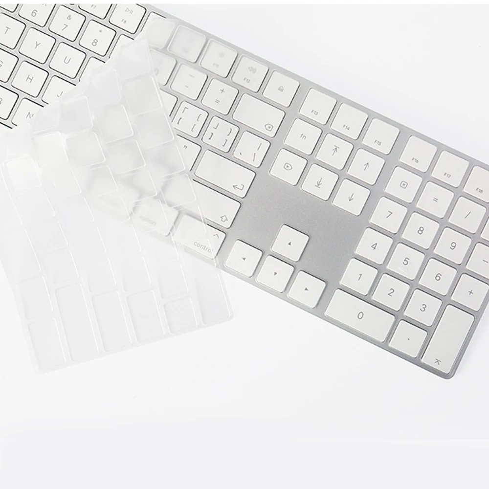 For 2021 iMac Wired Apple Keyboard A2449 A2450 A1243 A1843 MB110LL/B with Numeric Keypad Silicone keyboard Cover Protector Skin |