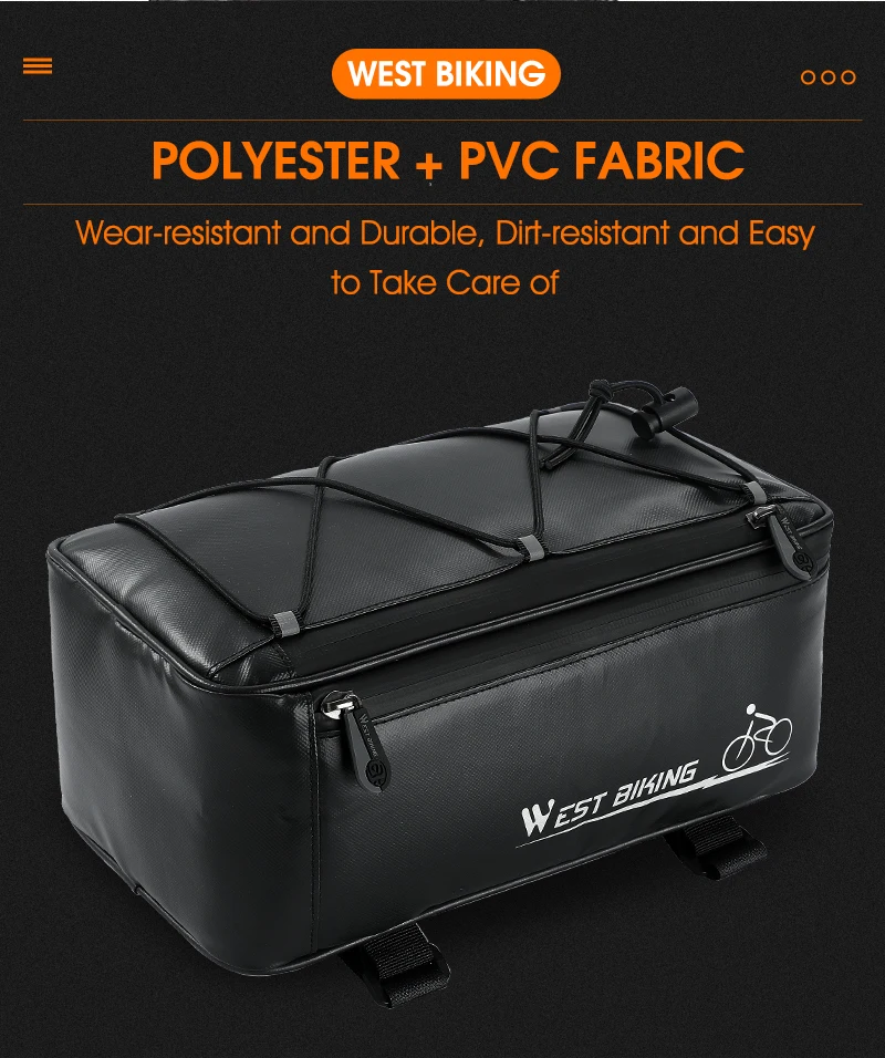 Bicycle Rear Seat Bag MTB Bike Rack Bag Trunk Pannier Large