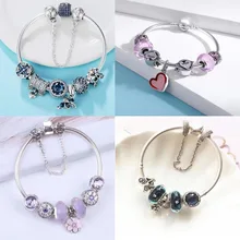 Высокое качество, 925 пробы, серебряный, модный, зажим, бусины, браслеты для женщин, подходят к оригинальному браслету, талисманы, femme, ювелирное изделие, подарок