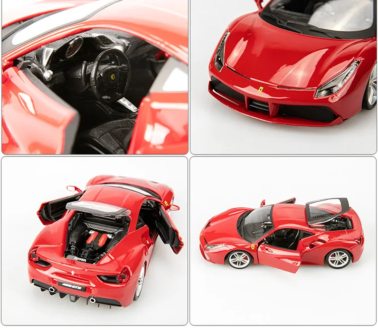 Bimeigao 1: 24 модель сплава Модель автомобиля Ferrari 488GTB спортивный автомобиль коллекция подарков завод авторизованный