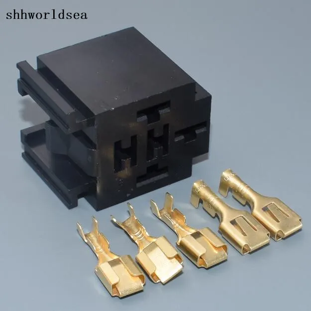 

worldgolden 5/30/100/500set 12v 40a relay holder copper terminals +one plastic auto relay socket,auto connectors