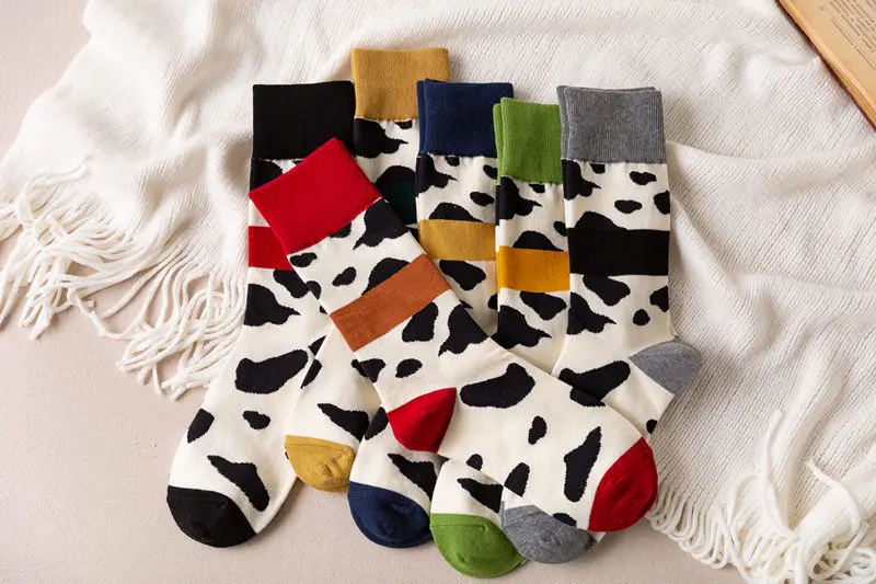 Jeseca Autumn Winter Socks Hot Sale Women Harajuku Streetwear Ankle Sox Girls Cute Animal Print Cotton Soft Christmas Sock