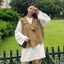 Vintage Woolen Cloth Long-sleeved Shirt Female Autumn New Style Students Loose Casual Coat Cardigan Hong Kong Flavor Plaid Tops