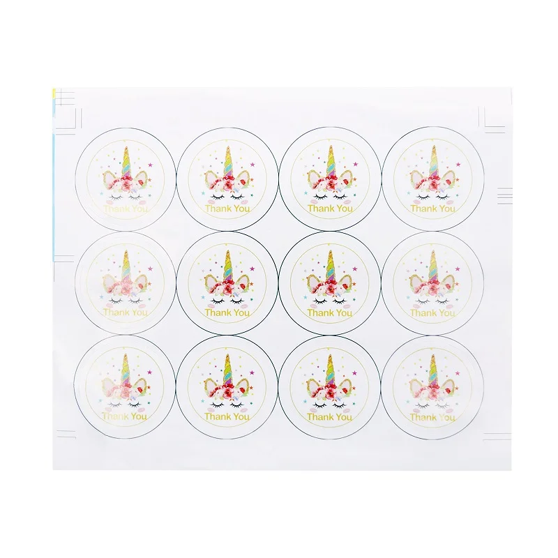 12 шт./лот конфеты Единорог Наклейка на мешок свадьба день рождения Единорог вечерние Радуга Единорог Уплотнительная паста Подарочная коробка наклейка s Упаковка - Цвет: Unicorn seal sticker