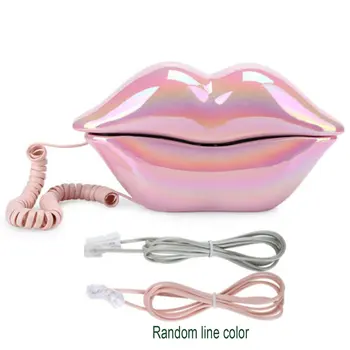 

European Style Wired Telephone Corded Funny Lips Shaped Landline Telephone for Home Ofiice Gift For Women