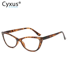 Cyxus Модные анти синий светильник очки для чтения кошачьи глаза форма прозрачные линзы для женщин дамы очки 2092