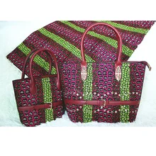 Африканская традиционная сумка Анкара и набор из хлопковой ткани для вечерние сумочки ручной работы с красивой вощеной тканью для шитья