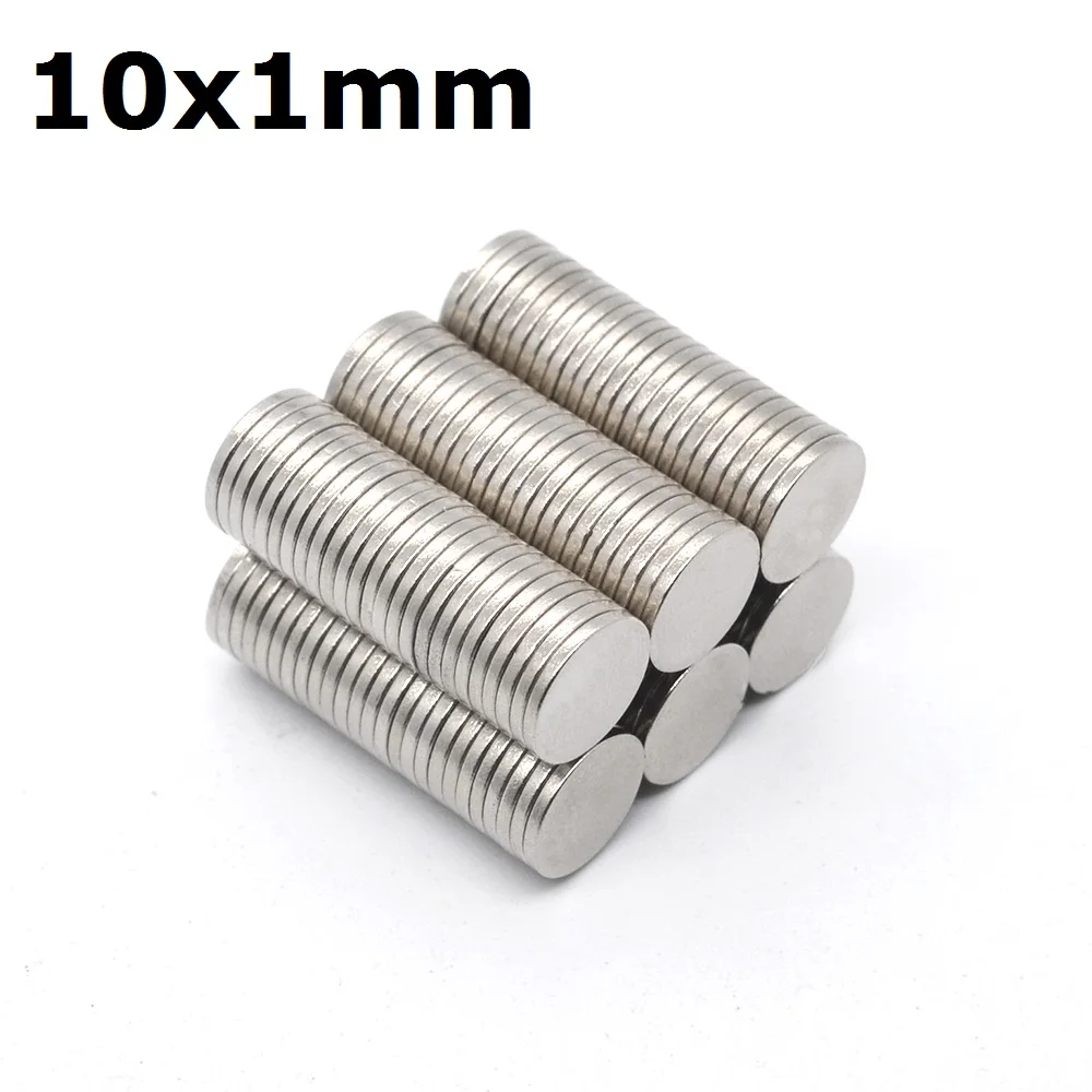 Неодимовый магнит 10x1 10 мм x 1 N35 NdFeB Круглый супермощный постоянный imanes Disc 20/50/100/200/500