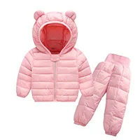 Bear Leader/Детские комплекты новая детская одежда для мальчиков и девочек зимние спортивные костюмы комплект детской одежды с капюшоном и милым рисунком