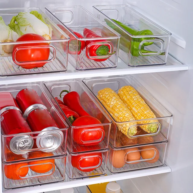 Refrigerator Food Storage Container Fridge Organizer Bins Drawer Transparent Storage Bin Clear Plastic Pantry Food Storage
