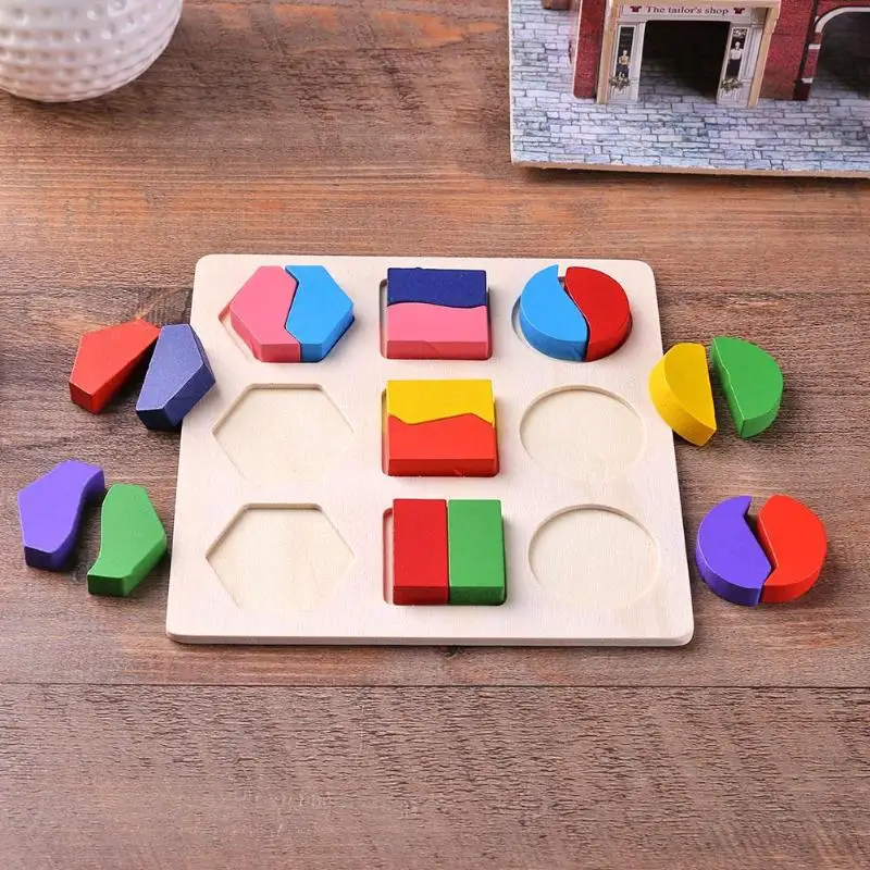 Geométricas de Madeira Brinquedos para Crianças Formas Quebra-cabeça Triagem Tijolos Matemática Pré-escolar Aprendizagem Jogo Educativo Bebê Criança 5 Cheap Quebra-cab.