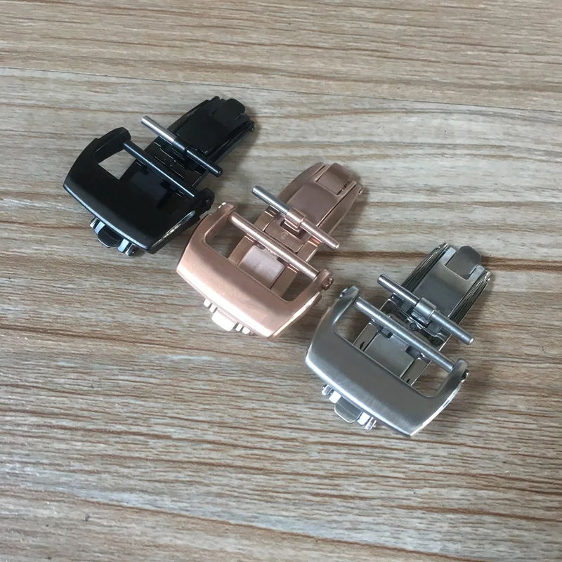 

Brand 18mm 20mm Silver black RoseGold Pink stainless steel Butterfly Buckle Replace For Richard Folding Clasp Mille RM