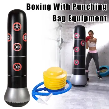 

160cm New Inflatable Stress Punching Tower Bag Boxing Standing Water Base Training Pressure Relief Bounce Back Sandbag with Pump