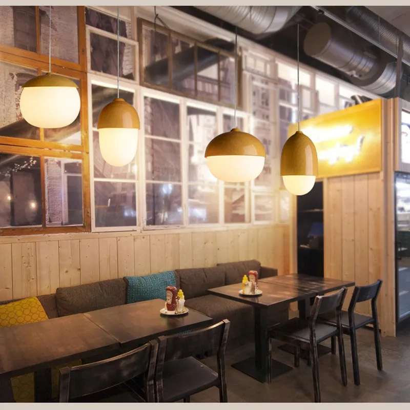 Винтажная Подвесная лампа с деревянной гайкой кухонный светильник подвесной для