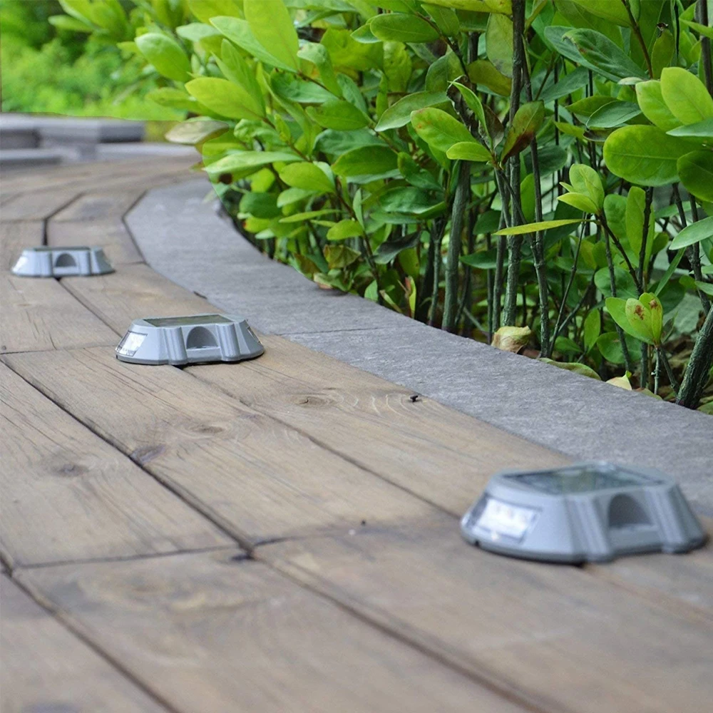 Solar Step Lights Solar Deck Lights 6 LED Dock Driveway for Walkway Stair and Step Cast Aluminum solar ground lights