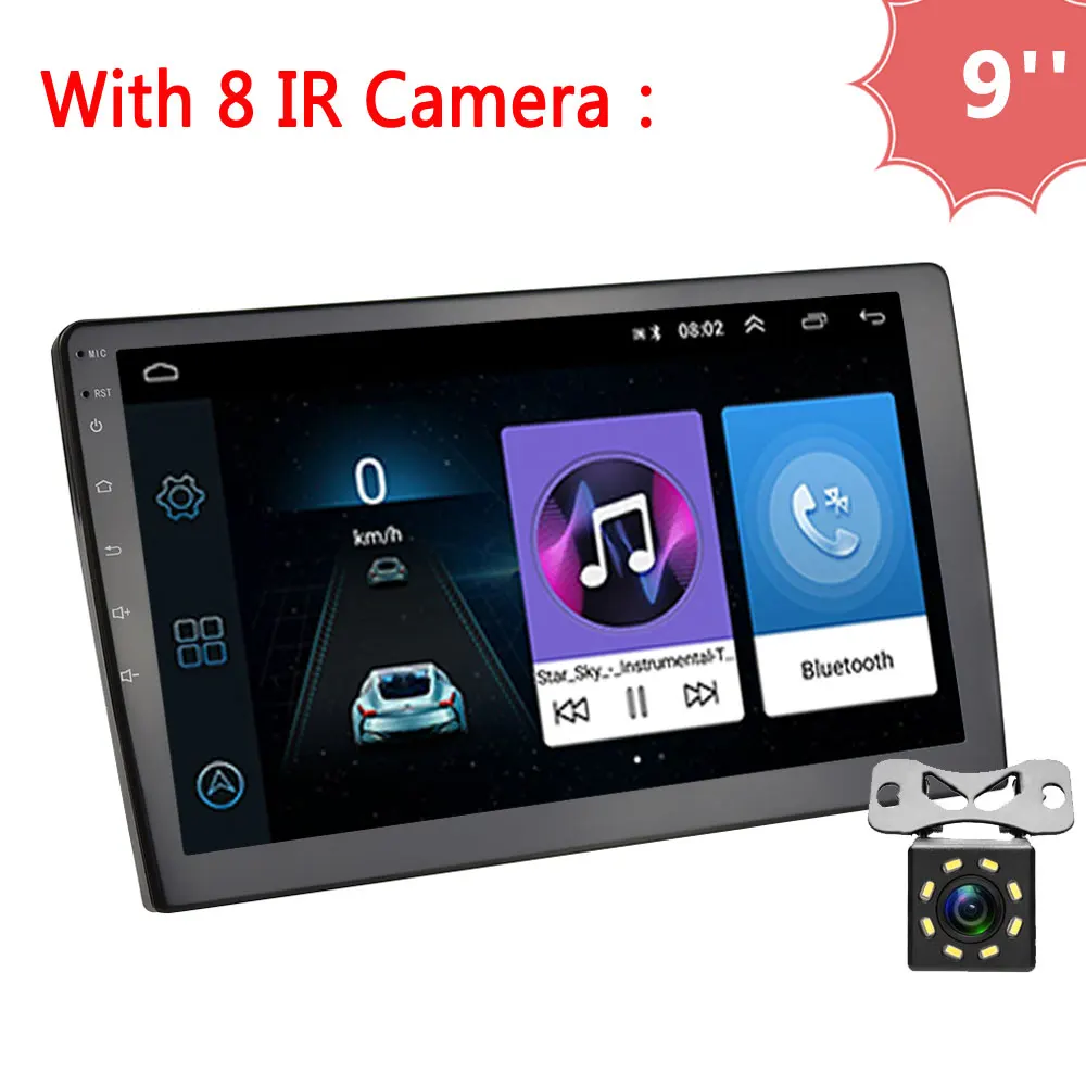 9inch 8IR Light Podofo 9/1" Мультимедиа для Android плеер 2din автомобильный Радио Аудио Стерео Авторадио GPS Bluetooth Wi-Fi Mirrorlink MP5 плеер радио - Цвет: 9inch 8IR Light