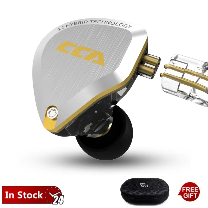 

CCA C12 5BA+1DD HIFI Bass Earbuds Hybrid Metal Headset Noise Cancelling Earphones In Ear Monitor Headphones C10 C16 ZSX A10