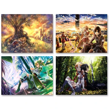 

Sticker Picture Diamond Wall Painting Sword Realm Japan Anime 5D Full Round Drill Home Decor Embroidery Cross Stitch Beadwork