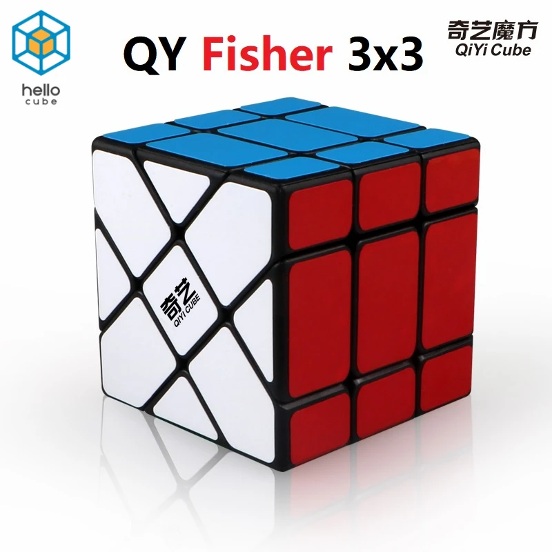 

HelloCube Qiyi Fisher 3x3x3 Magic Cube Strange Shape cubo magico Carbon Fiber stickers speed cube educational boys toys