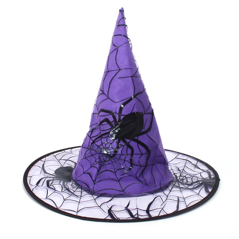 Spider Girls Witch Tutu Dress with Hat Black Purple Children Halloween Carnival Cosplay Witch Costume Kids Party Fancy Dresses (6)