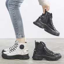 Осенние классические черные кожаные женские ботинки; зимние женские ботинки с мягкой подошвой; пикантная Женская прогулочная обувь; J4-53