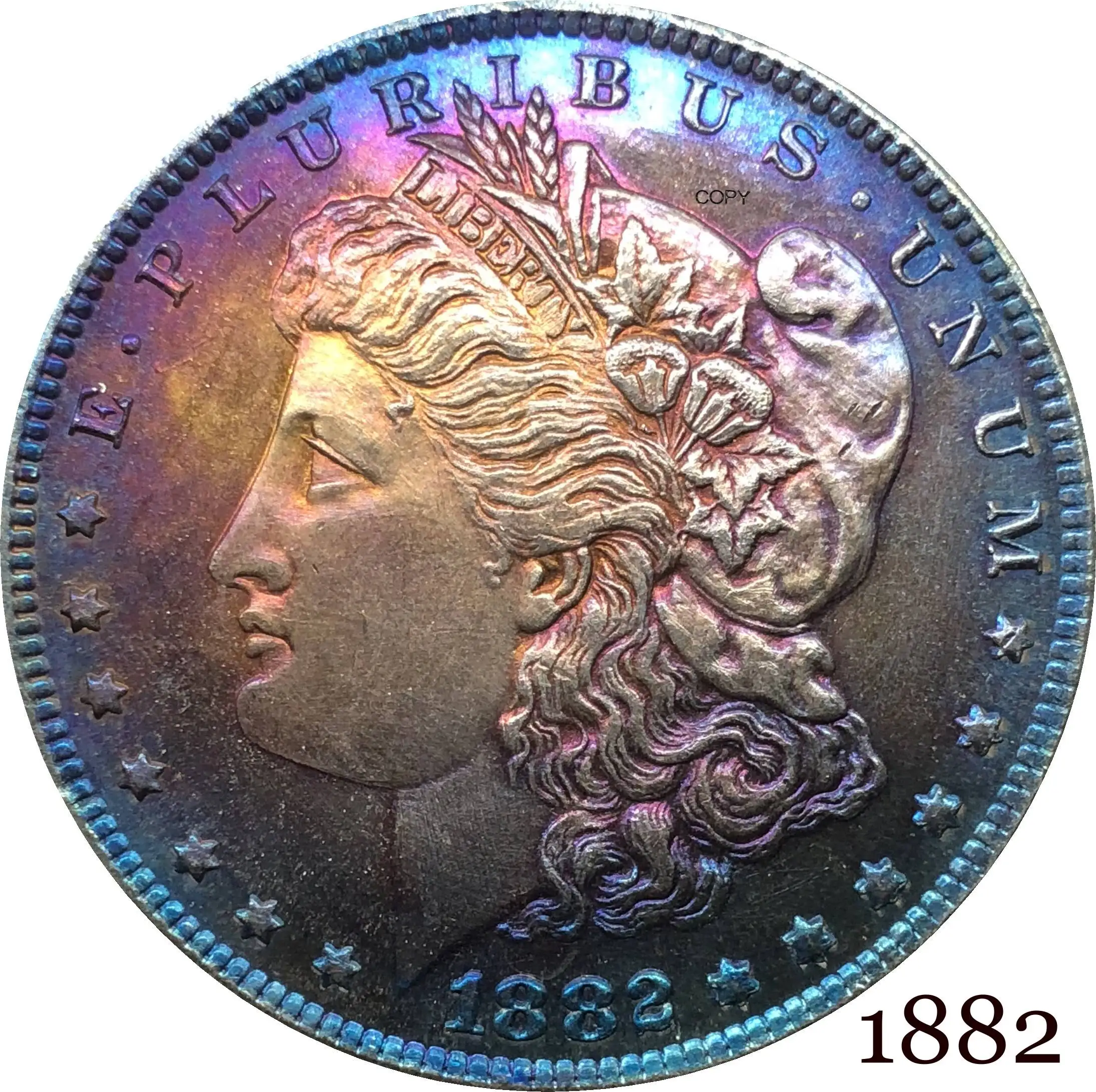 Соединенные Штаты Америки 1882 Морган один доллар Монета США Свобода Мельхиор