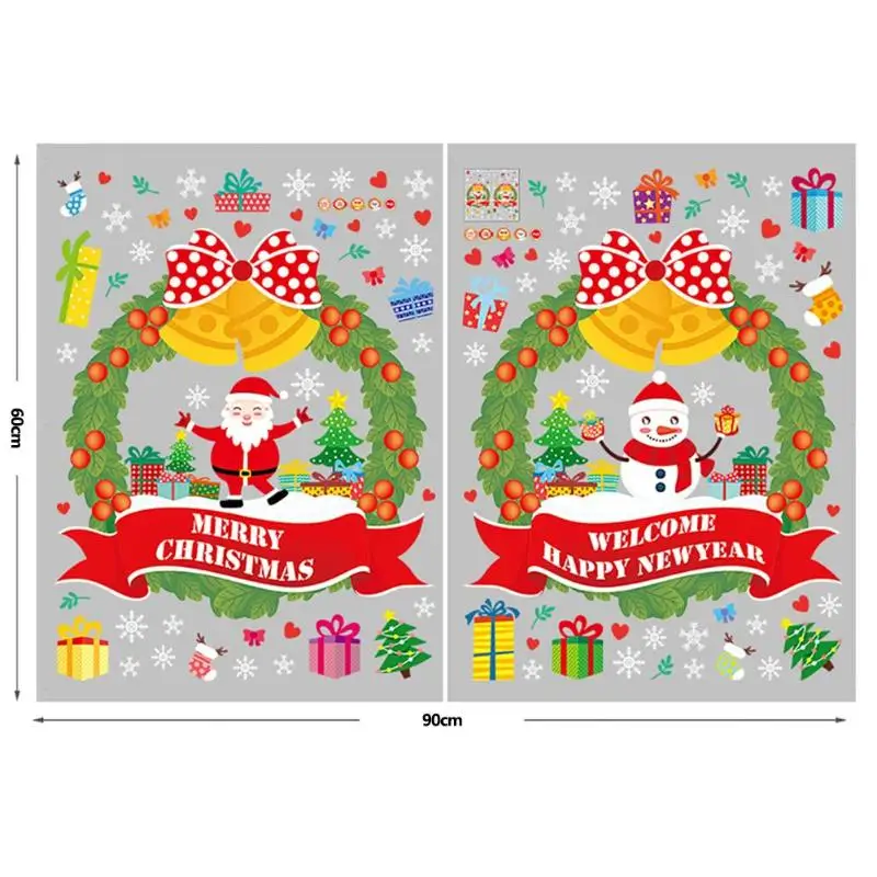 DIY Merry Christmas Wall Sticker Showcase Home Window Glass Sticker Santa Claus Christmas Tree Wall Stickers Natal Navided - Цвет: M