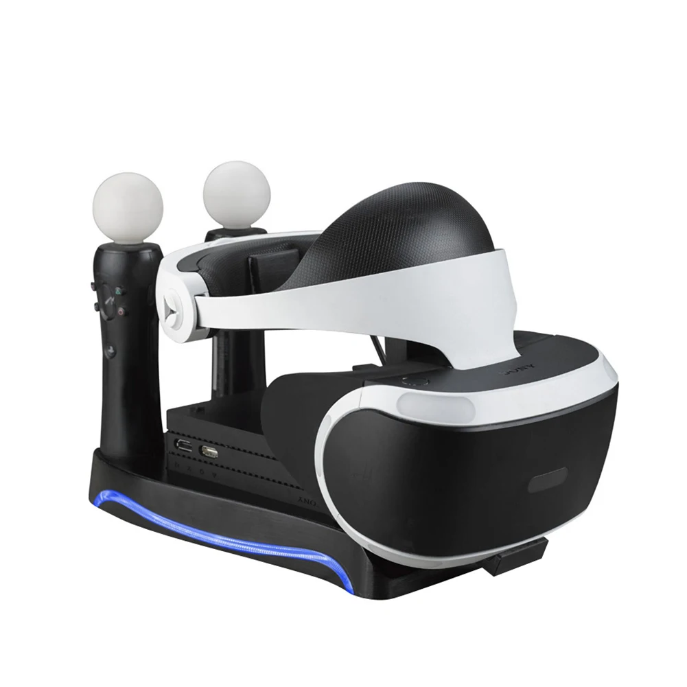 Per Sony Playstation Ps4 Vr Dock Di Ricarica Supporto Base Multifunzione 4 In 1 Per Ps3 Move Caricabatterie Console Ps4
