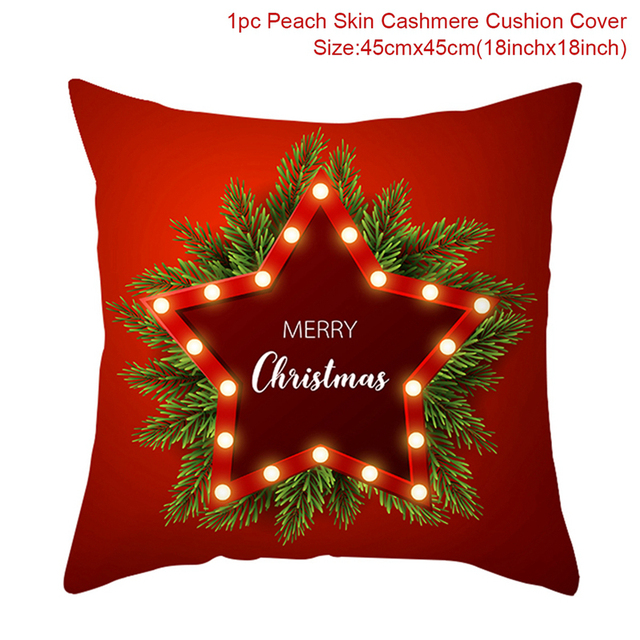 Cushion Cover Merry Christmas Decorations for Home 2021 Christmas Ornament Navidad Noel Xmas Gifts Happy New Year 2022