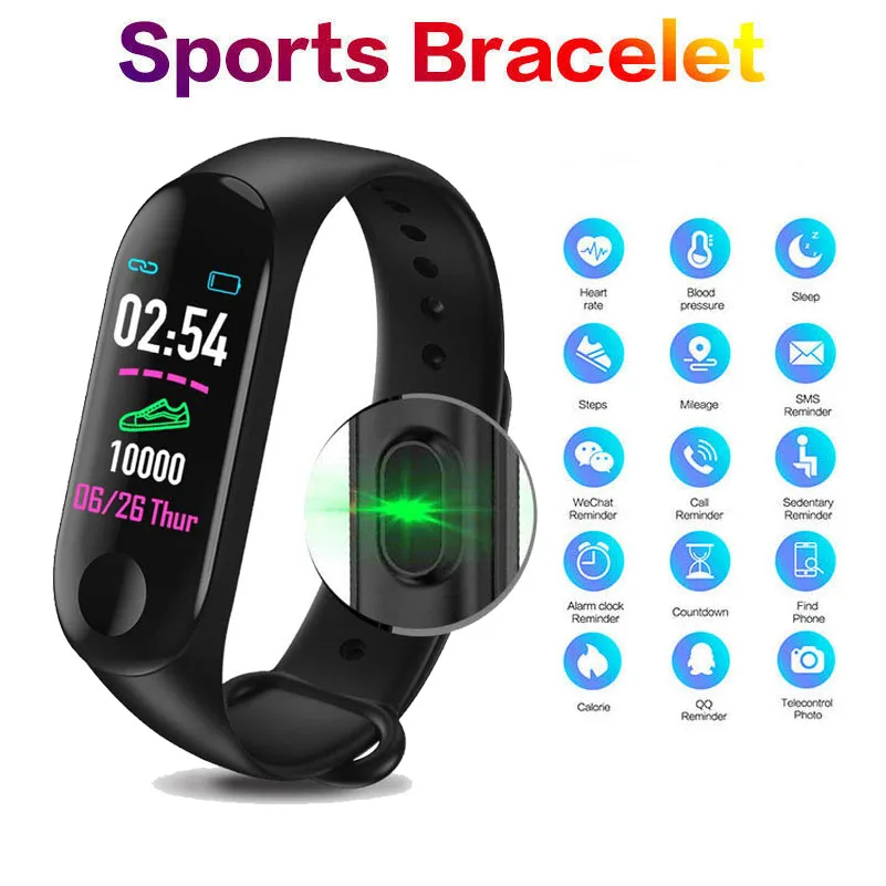 

Smart Watch Men Women Heart Rate Monitor Blood Pressure Fitness Tracker Smartwatch LED Digital kids Smart Clock For IOS Android