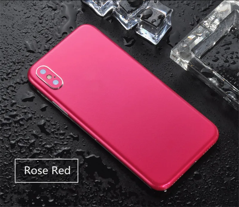 Для iPhone11 Pro MAX задняя пленка кожа полное покрытие наклейка для iPhone6s 7 8 Plus X XR XS MAX телефон защитная пленка цветная наклейка - Цвет: Rose Red