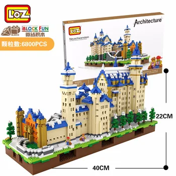 

LOZ Diamond Blocks Architecture Toys Schloss Neuschwanstein Castle Model New Swan Stone Castle Blocks Building Set Bricks 9049