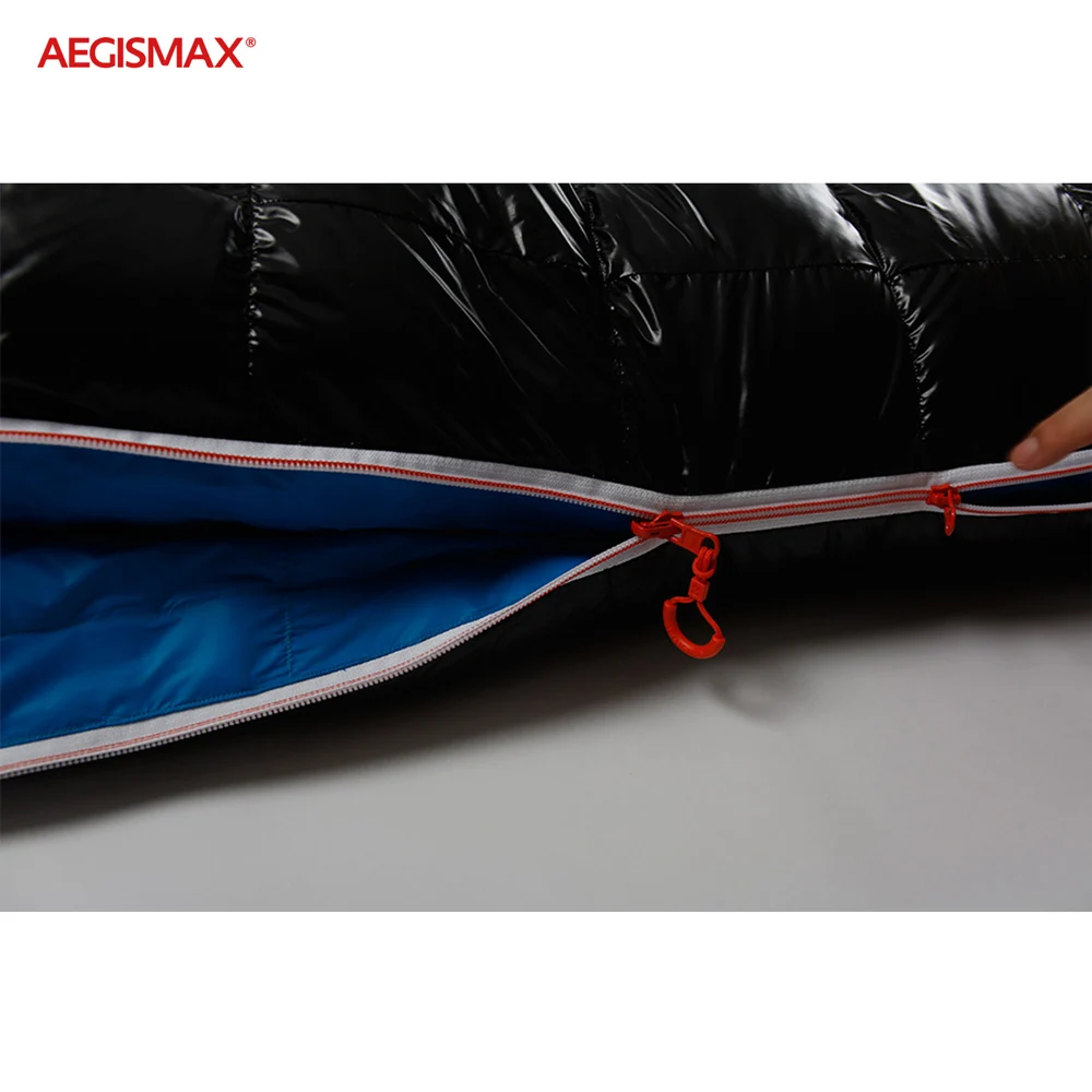 AEGISMAX D Открытый Кемпинг FP650+ утолщаются 10℉~ 23℉ теплый спальный мешок типа «кокон» 90% белый утиный пух Зимний ветрозащитный спальный мешок